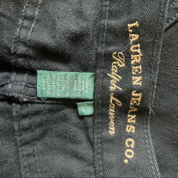 Lauren Ralph Lauren Black Embroidery Embellished High Rise Straight Leg Jeans - Picture 10 of 11